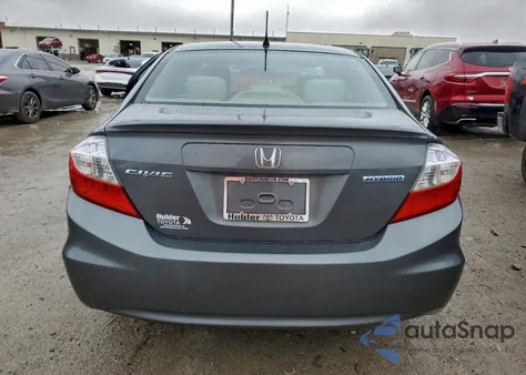 2012 Honda Civic Hybrid from USA, damaged, VIN JHMFB4F22CS006698